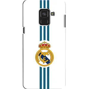 ФК Реал Мадрид чехлы для Samsung A8, A8 2018, A530F (AlphaPrint) (Реал Мадрид на белом)