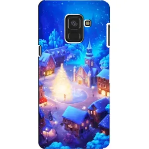 Рождественские Чехлы для Samsung A8, A8 2018, A530F (VPrint) (Рождественский город)