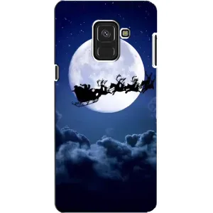 Новогодние Чехлы для «Самсунг» А8, А8 2018, А530Ф (VPrint) (Санта - луна)
