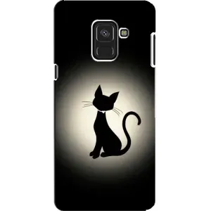Чехол с принтом для Samsung A8, A8 2018, A530F (AlphaPrint) Модные коты (Силуэт котика)