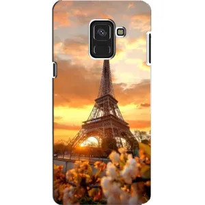 Чехол Эйфелева Башня для Samsung A8, A8 2018, A530F - (AlphaPrint) (Солнечная башня)