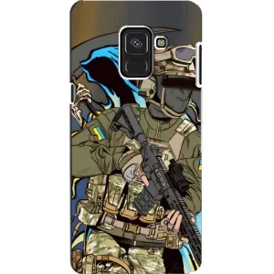 Чехлы с картинкой ЗСУ для Samsung A8, A8 2018, A530F (AlphaPrint) (Воїн ЗСУ)