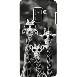 Силіконовий чохол з КАРТИНКАМИ літо для Samsung A8, A8 2018, A530F (AlphaPrint) (Жирафи в окулярах)