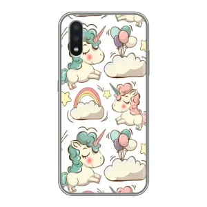 Чехол для Самсунг А01 Кор - (Единорожки - Новинки) (AlphaPrint) (Единорожки)