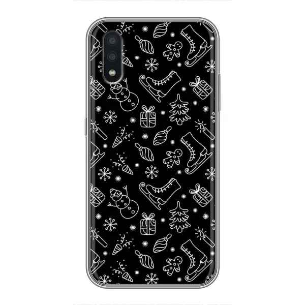 Чехол с принтом «Новогодний фон» для Samsung Galaxy A01 Core