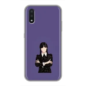 Чехлы Венсдей на Samsung Galaxy A01 Core Уэнсдей (AlphaPrint) (Уэнздей в черном)