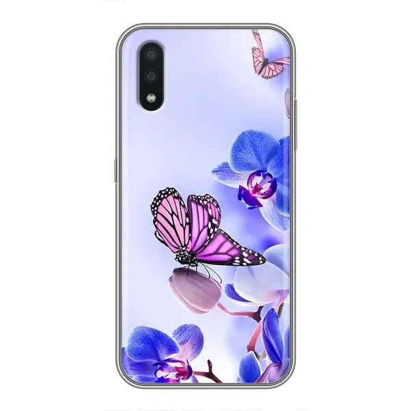 Чехол с принтом «Бабочка на цветочке» для Samsung Galaxy A01