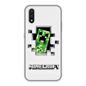 Чохол Майнкрафт на Samsung Galaxy A01 (AlphaPrint) Minecraft (кріпер Майнкрафт)
