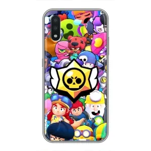 Чехол для Samsung Galaxy A01 Бравл Старс (VPrint) (Лого Brawl Stars)