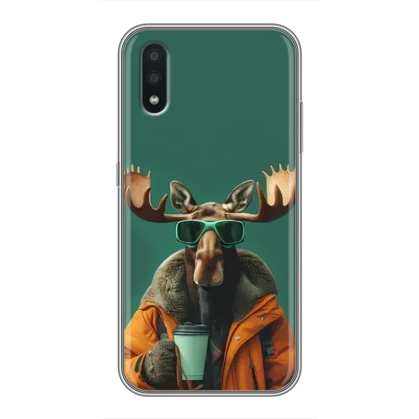 Чохол з принтом «Лось з кавою» для Samsung Galaxy A01 Чохол з принтом «Лось з кавою» для Samsung Galaxy A01