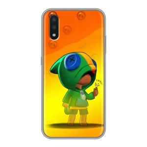 Чехол для Samsung Galaxy A01 Бравл Старс (VPrint) (Мальчик Леон)