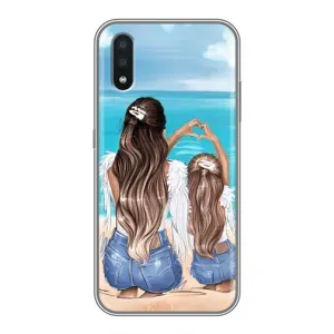 Чехол с печатью для Samsung Galaxy A01 - (Мама с ребенком) (AlphaPrint) (Мама с доченькой)