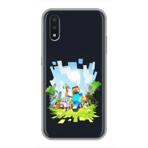 Чохол Майнкрафт на Samsung Galaxy A01 (AlphaPrint) Minecraft (персонажі Minecraft)