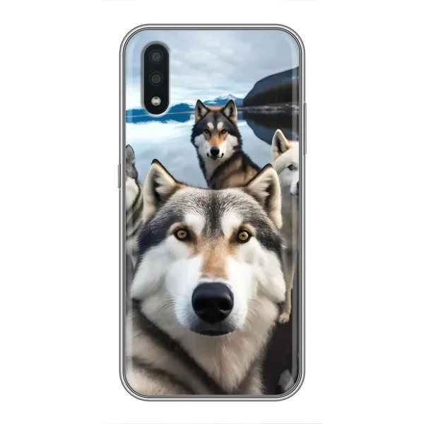 Чехол с принтом «Селфи ХАски» для Samsung Galaxy A01 Чехол с принтом «Селфи ХАски» для Samsung Galaxy A01