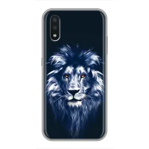 Чехол со Львом для Samsung Galaxy A01 (VPrint) (Синий Лев)