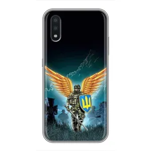 Чехлы с картинкой ЗСУ для Samsung Galaxy A01 (AlphaPrint) (Солдат ЗСУ)