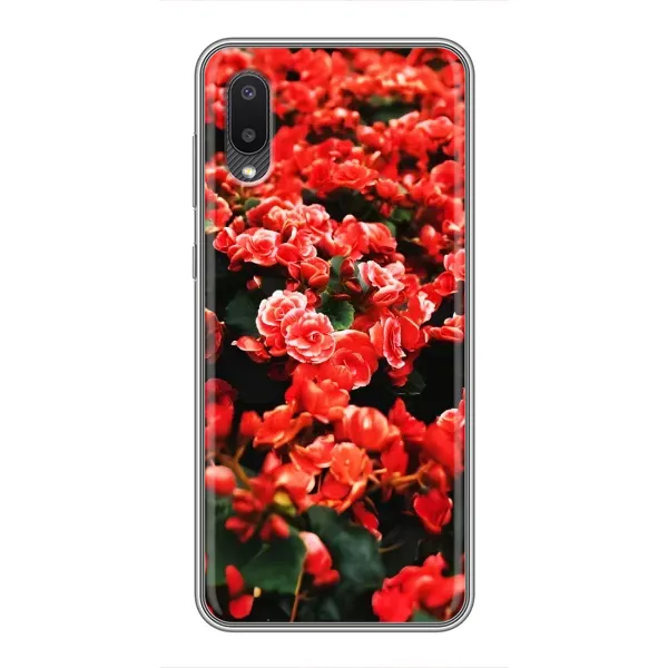Чехол с принтом «Цветы красные» для Samsung Galaxy A02