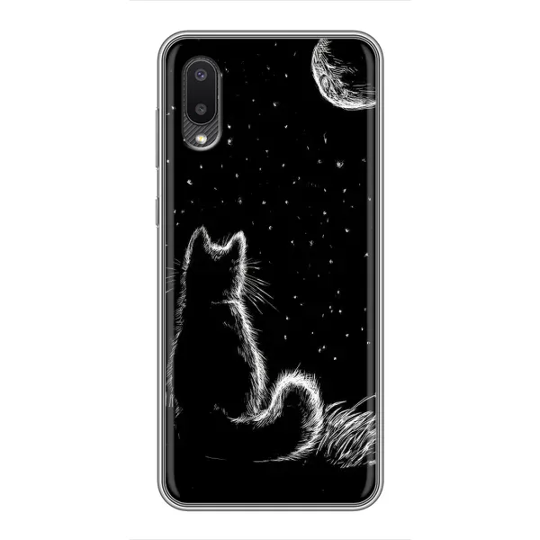 Чехол с принтом «Котик и луна» для Samsung Galaxy A02