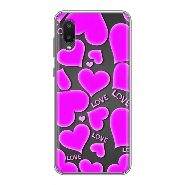 Чехол с принтом «Pink hearts» для Samsung Galaxy A02