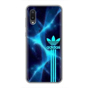 Чехлы Адидас для Samsung Galaxy A02 (AlphaPrint) (Синий Адидас)