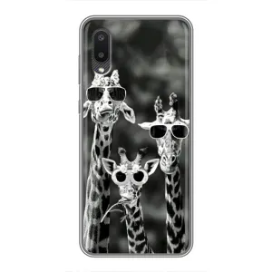 Силіконовий чохол з КАРТИНКАМИ літо для Samsung Galaxy A02 (AlphaPrint) (Жирафи в окулярах)