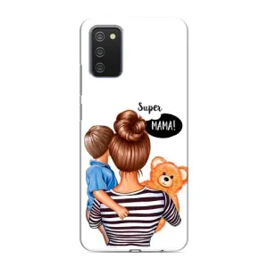 Чехол с печатью для Samsung Galaxy A02s - (Мама с ребенком) (AlphaPrint) (Мама с сыном)