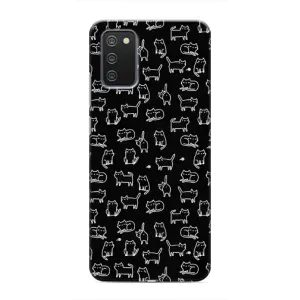 Чехол с принтом для Samsung Galaxy A02s (AlphaPrint) Модные коты (Меленькие котики)
