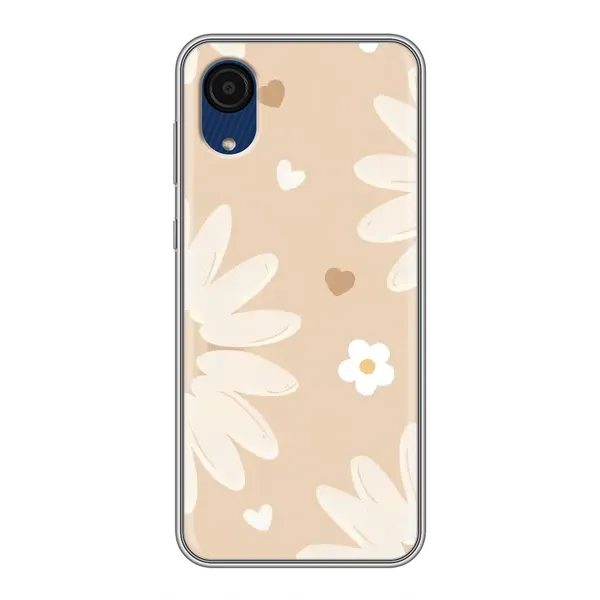 Чехол с принтом «Бежевые цветы» для Samsung Galaxy A03 Core