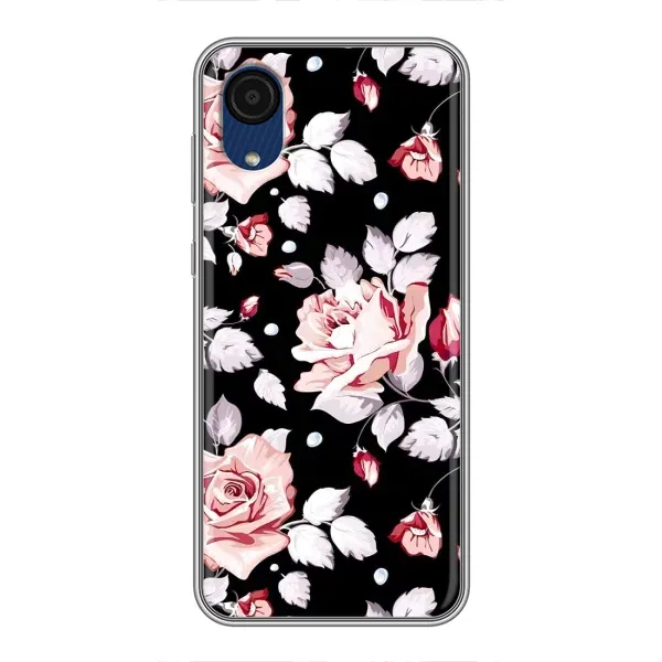 Чехол с принтом «Цветочки на черном» для Samsung Galaxy A03 Core