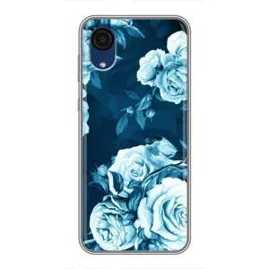 Чехлы (ART) Цветы на Samsung Galaxy A03 Core (VPrint) (Голубые Бутоны)