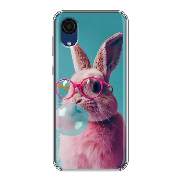 Чехол с принтом «Кролик в очках» для Samsung Galaxy A03 Core