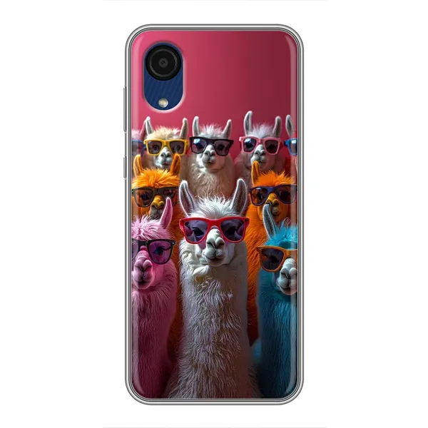 Чехол с принтом «Ламы в очках» для Samsung Galaxy A03 Core