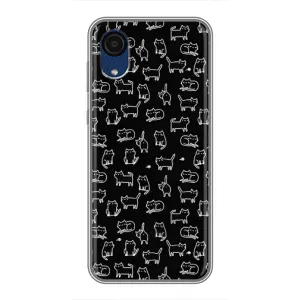 Чехол с принтом для Samsung Galaxy A03 Core (AlphaPrint) Модные коты (Меленькие котики)