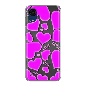 Чехлы для любимой на Самсунг А03 Кор (VPrint) (Pink hearts)