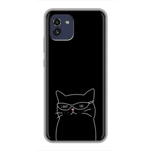 Чехол с рисунком кот на Samsung Galaxy A03 (A035) (Равнодушный кот)