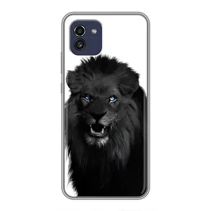 Чехлы с картинками животных Samsung Galaxy A03 (A035) (Черный ЛЕВ)