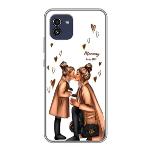 Чехол с печатью для Samsung Galaxy A03 (A035) - (Мама с ребенком) (AlphaPrint) (Дочка и мама)