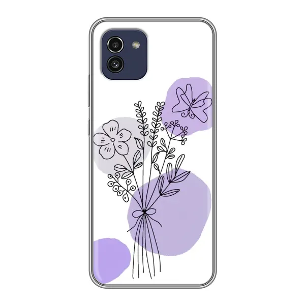 Чохол з принтом «Букет фіолетова абстракція» для Samsung Galaxy A03 (A035)