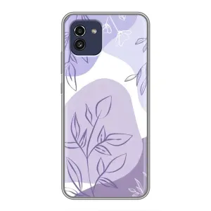 Силконовий чохол з принтом в квітах на Samsung Galaxy A03 (A035) (Фіолетове листя абстракція)