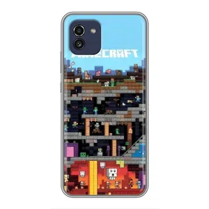 Чехол Майнкрафт на Samsung Galaxy A03 (A035) (AlphaPrint) Minecraft (фон Minecraft)