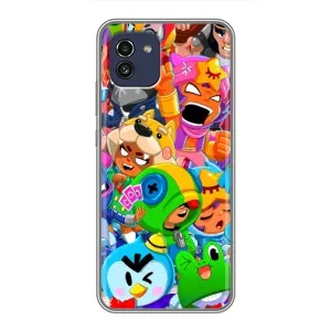 Чехол для Samsung Galaxy A03 (A035) Бравл Старс (VPrint) (герои Бравл Старс)