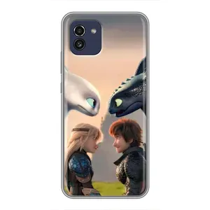 Чехол как приручить дракона на Samsung Galaxy A03 (A035) (Иккинг и Астрид)