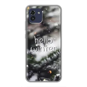 Новогодние, Праздничные Чехлы для Samsung Galaxy A03 (A035) - 2024 год (Hello winter)