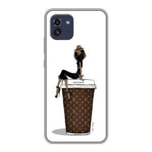 Чехлы Луи Витон для Samsung Galaxy A03 (A035) (AlphaPrint - LOUIS VUITTON) (кофе LOUIS VUITTON)