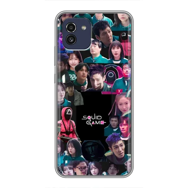 Чехол с принтом «Коллаж Игра кальмара» для Samsung Galaxy A03 (A035)