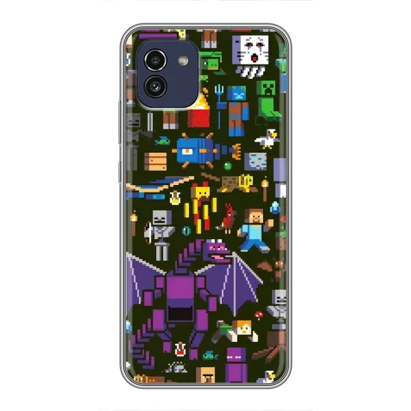 Чехол с принтом «Коллаж Майнкрафт» для Samsung Galaxy A03 (A035)