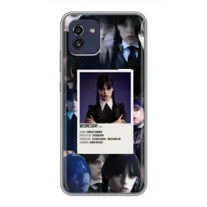Чехлы Венсдей на Samsung Galaxy A03 (A035) Уэнсдей (AlphaPrint) (коллаж Уэнздей)