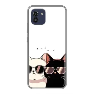 Чехол с рисунком кот на Samsung Galaxy A03 (A035) (Коты в очках)