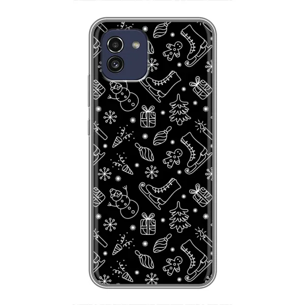 Чехол с принтом «Новогодний фон» для Samsung Galaxy A03 (A035)