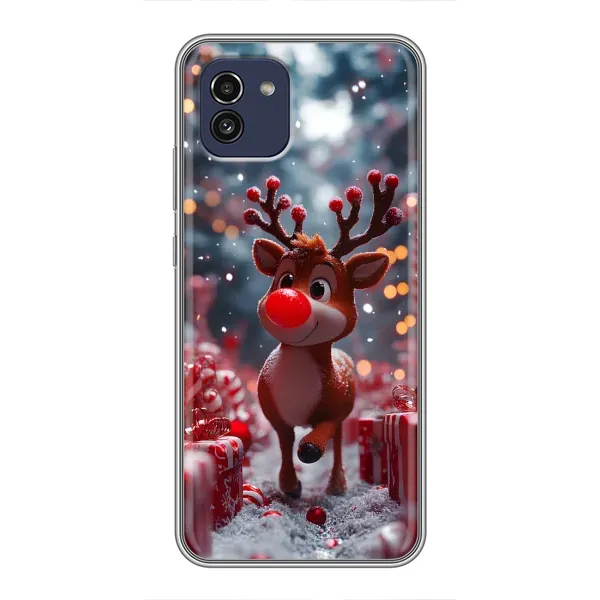 Чехол с принтом «Олень среди подарков» для Samsung Galaxy A03 (A035)
